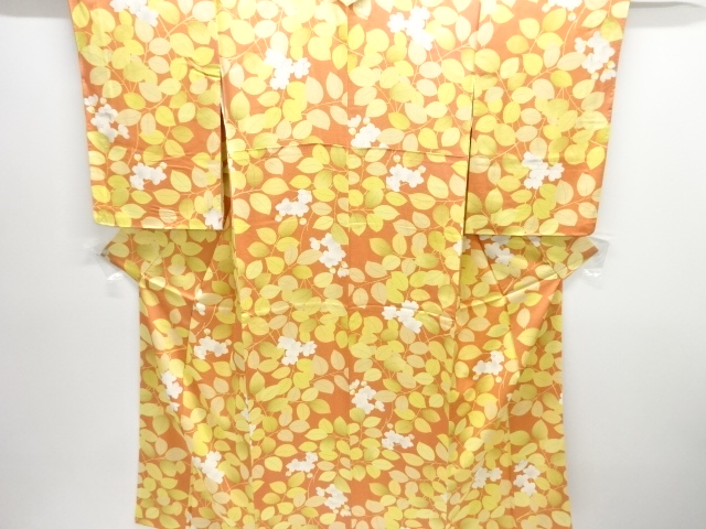 JAPANESE KIMONO / KOMON / SILK / FLORAL PLANTS